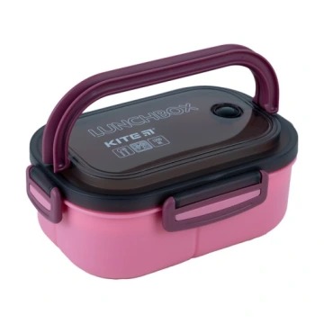 Detský obedár s rúčkou, ružový, bez bpa, 1100ml kite K23-184-3