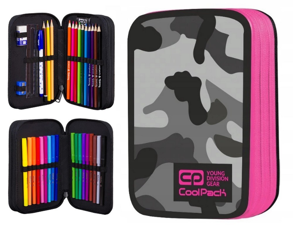 Peračník - Coolpack ceruzka case dvojité vybavenie moro dievčatá