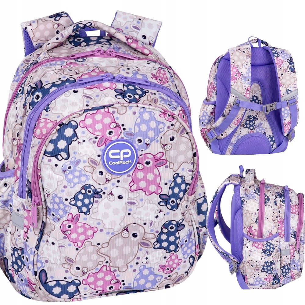 Detský školský batoh Coolpack Jerry pre dievčatá 1.-3. trieda, motív White Bunny