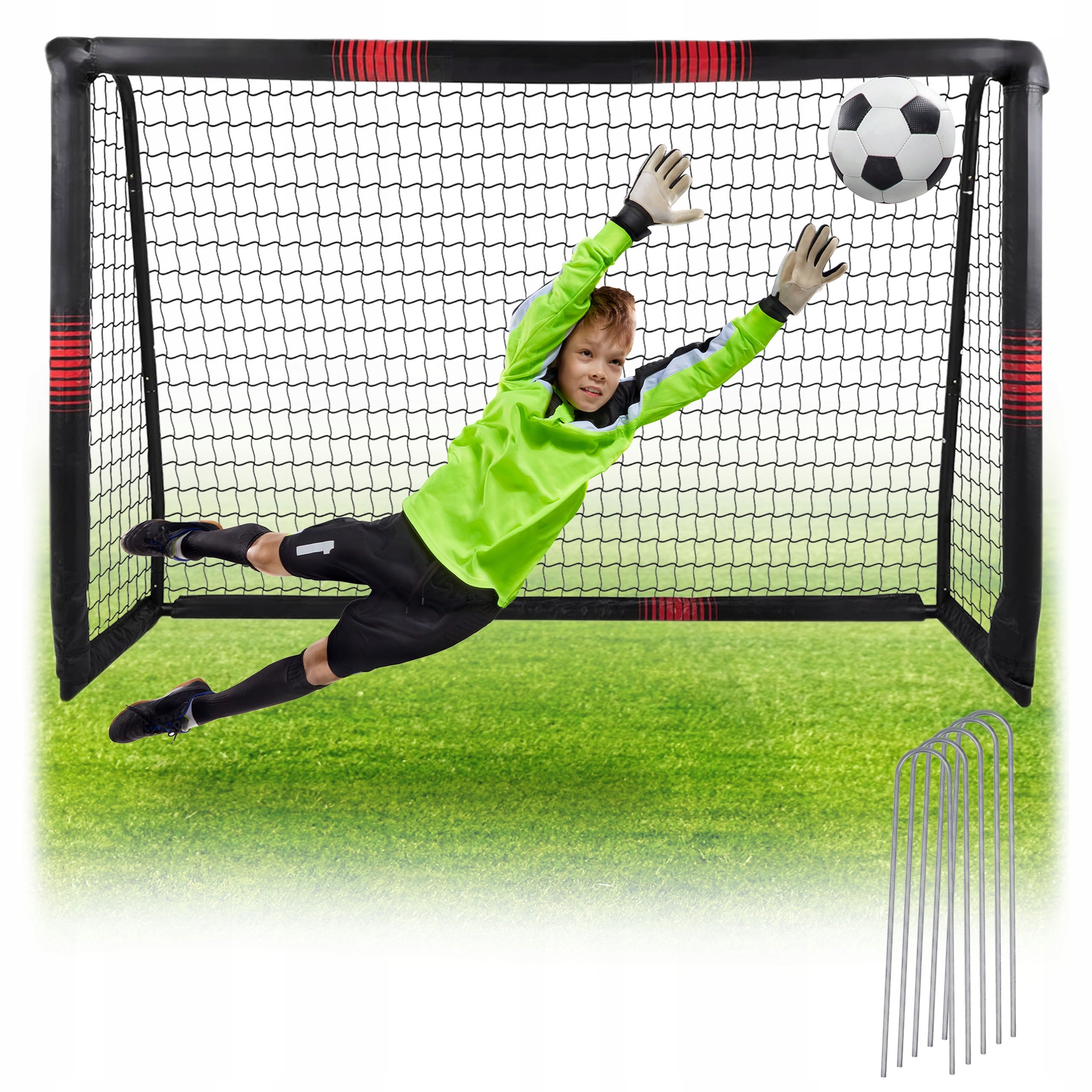 Prenosná kovová futbalová bránka pre deti 180x120x60