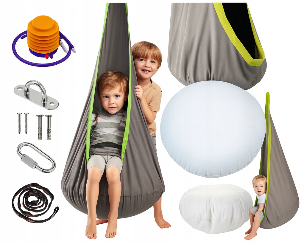 HOJDAČKA COCOON PRE DETI DO ZÁHRADNEJ MIESTNOSTI, ZAMYŠĽANÉ HOJDACIE SIETE, ZÁVESNÉ KRESLO