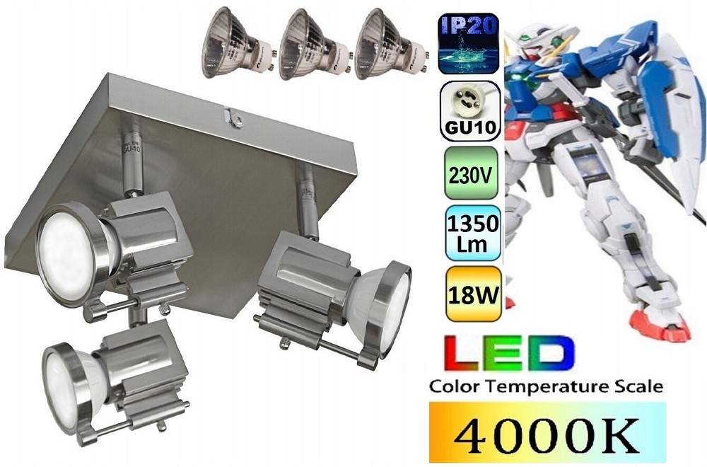 TRANSFORMERS - Exia 13 Satin LED SMD GU10 230 V 18 W 4000K