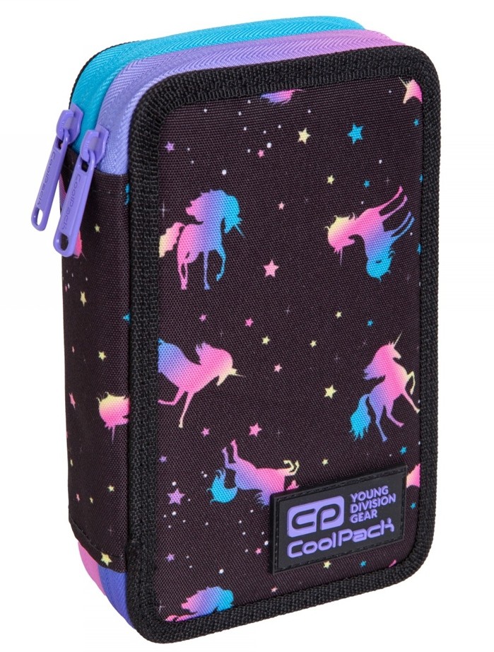 Dvojité puzdro na pero Coolpack Dark Unicorn