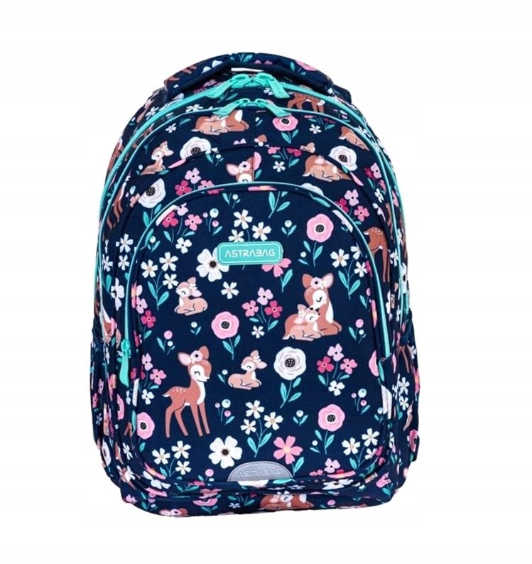 Školský batoh Astrabag Baby Deer s viacerými priehradkami a odblaskovými prvkami