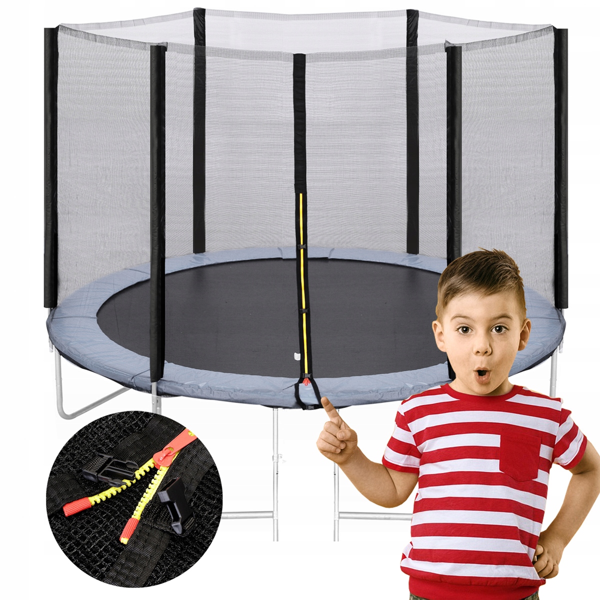 Vonkajšia ochranná sieť pre trampolínu s rozmermi 305 – 312 cm so 6 stĺpikmi