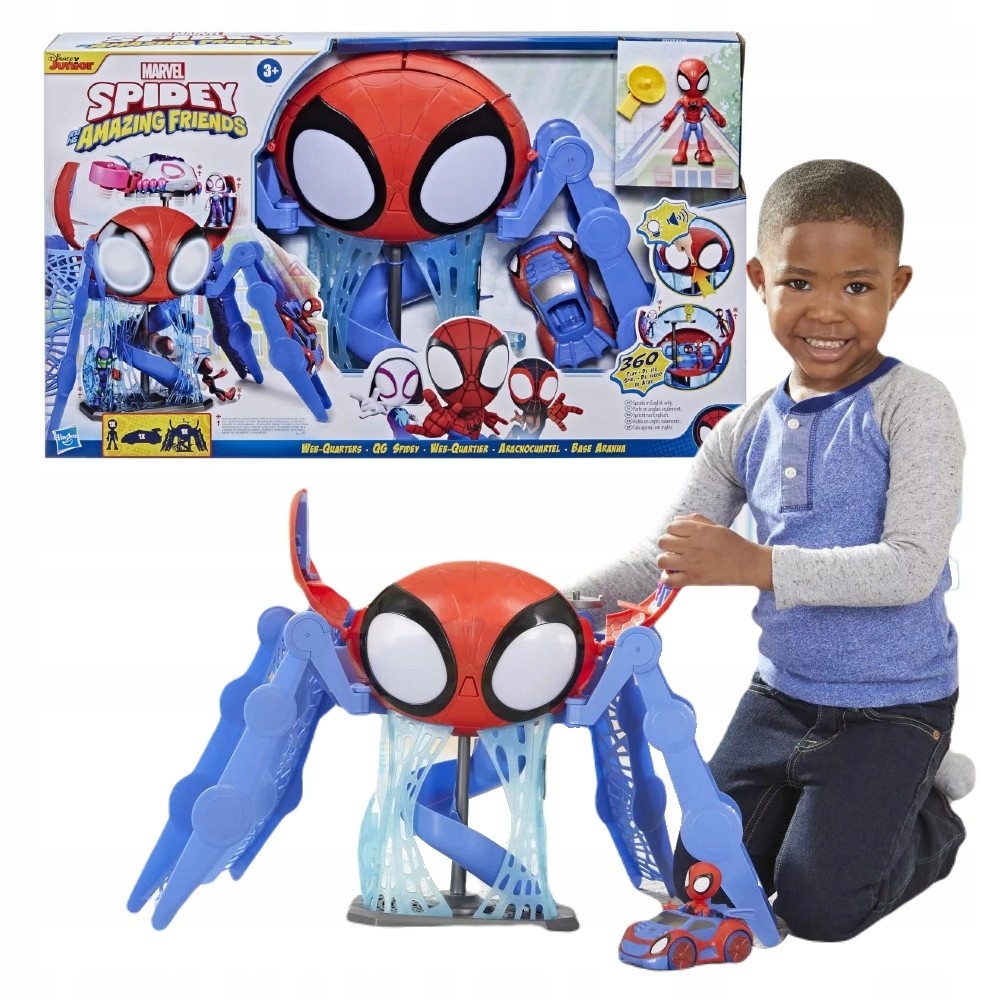 Spidey a super komplete veľké centrum pavčíka základ svetla zvuk + auto figúrka