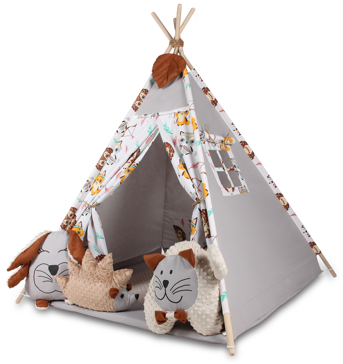 Stan Tipi, típí, wigwamová podložka + 3 lesné zvieratká