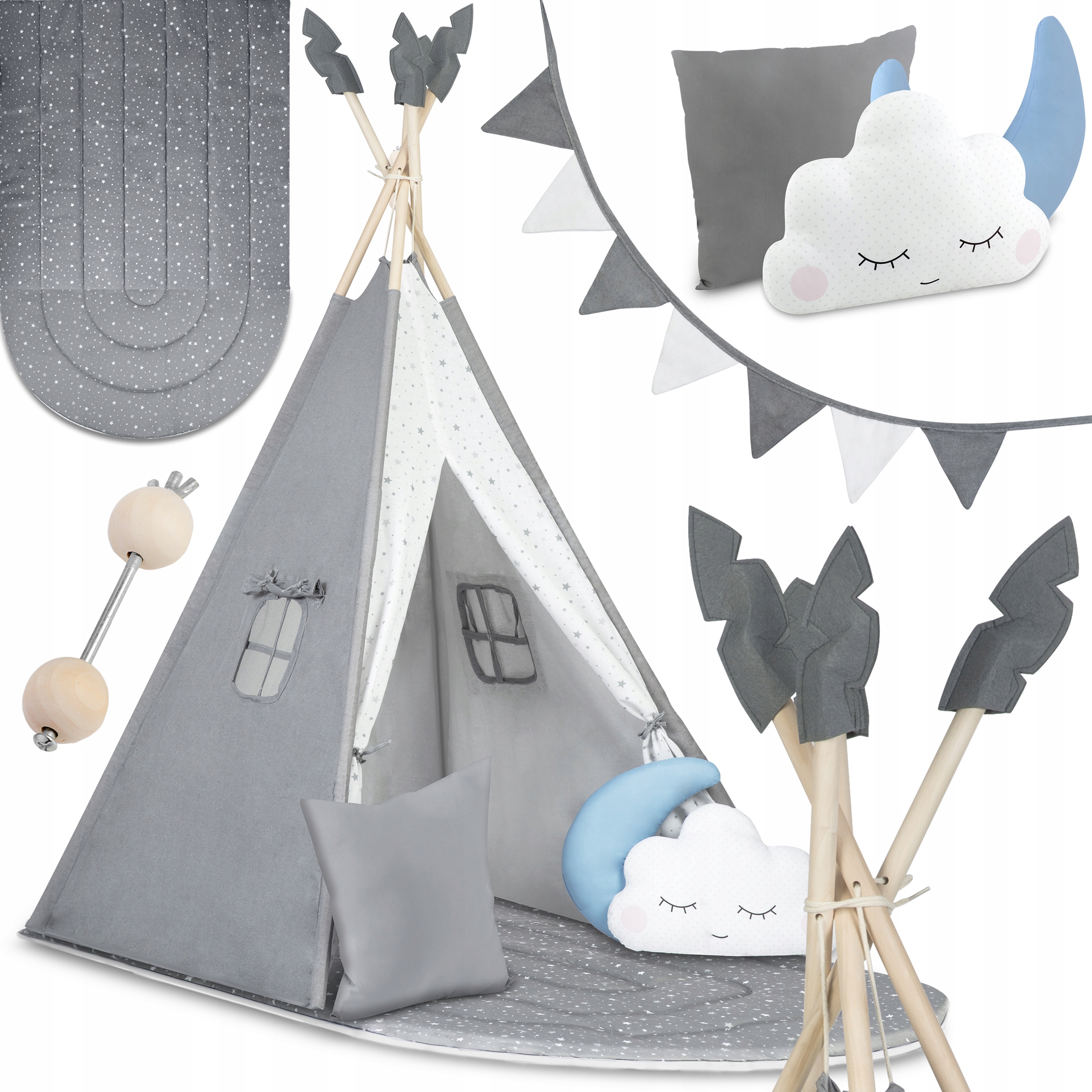 NK-406 Nukido detský stan teepee - svetloružový