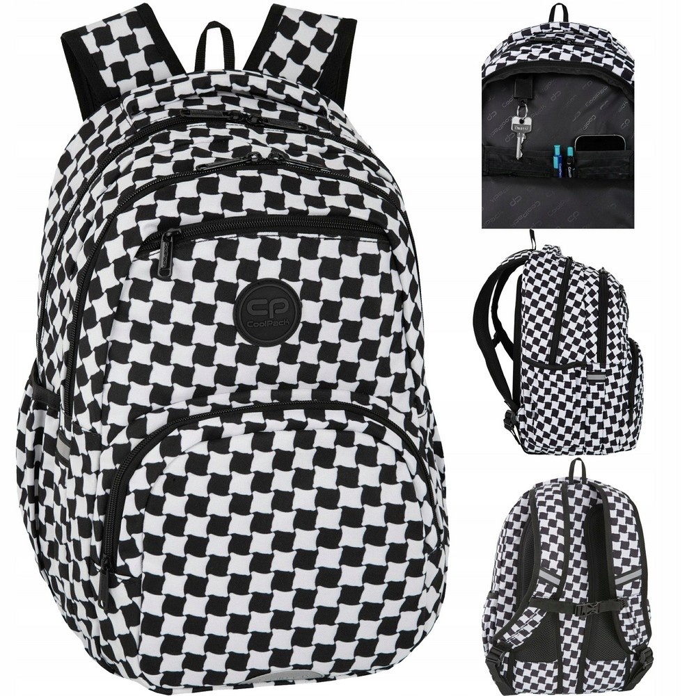 COOLPACK PICK Školský Mládežnícky Batoh - Sachovnica Čierno-Biela