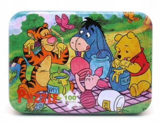 Medvedík Pú - 100 ks Detské puzzle Vzdelávanie Winnie Pú