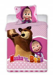Máša a medveď - 100x135 2CH detská posteľná bielizeň Masha a medveď