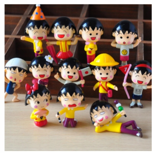 Super Mario - 12ks / cherry chibi maruko bábika dekorácie anime