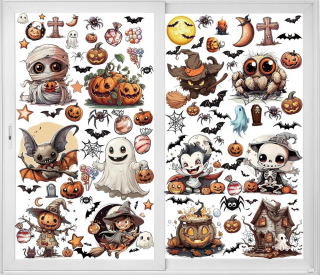 12x HALLOWEENSKÉ NÁLEPKY SÚPRAVA NÁLEPOK VIANOČNÁ DEKORÁCIA