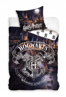 HARRY POTTER - 135x200 Posteľná bielizeň Harry Potter Hogwarth Logo Castle S