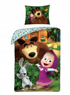 Máša a medveď - 135x200 BEDDING MAHA BUNNY BEAR BAG