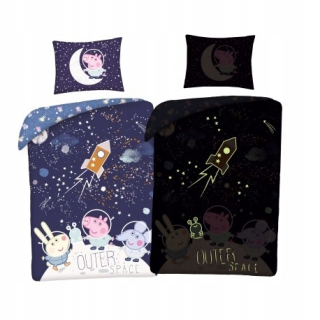 Pepa Pig - 135 × 200 Posteľná bielizeň Peppa Nasa + Bag