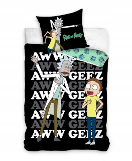Rick and Morty - 135x200 posteľná bielizeň 100% bavlna ricka a morta