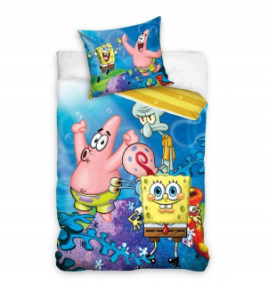 Spongebob - 135x200 Posteľná bielizeň Sponge Bob Diver 100% bavlna
