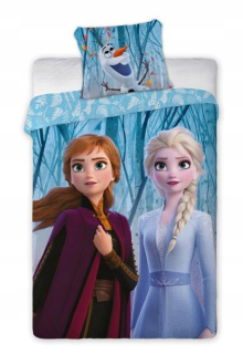 Elsa Frozen - 140x200 2CH detské posteľná bielizeň mrazená krajina ľadu