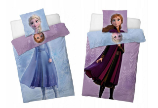 Elsa Frozen - 140x200 Posteľná bielizeň Frozen Anna Elza OLAF obojstranný