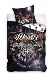 HARRY POTTER - 140x200 Posteľná bielizeň Harry Potter Hogwarth Logo Castle S