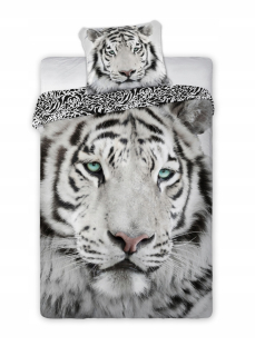 Leví kráľ - 140 × 200 Linen King Lion Lev Tiger Grey Black