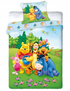 Medvedík Pú - 140x200 Posteľná bielizeň Winnie POUND POOH LEADOW