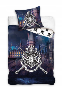 HARRY POTTER - 160x200 Posteľná bielizeň Harry Potter Hogwarth Logo Castle S