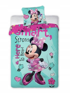 Minnie Mouse - 160x200 Linen Mouse Minnie Mickey Turquoise Smart