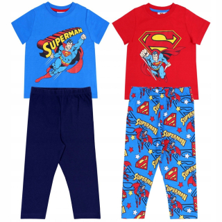 Superman - 2 x modré-červené pyžamá superman 5-6 rokov 116