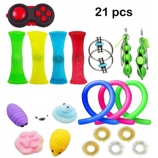 BING A PRIATELIA - 21 ks Fidget Cube Antirters Kit hračky