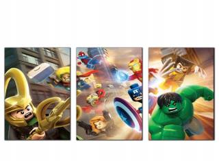 HULK - 3 x obrázok Poster Lego Marvel Klocki hra Film Hulk
