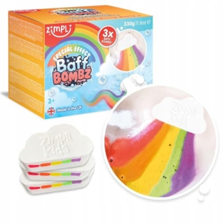 3 x veľké oblakové dúhové bomby do kúpeľa od Zimpli Kids, Bath Bo so špeciálnym efektom