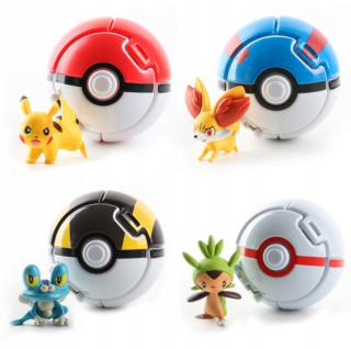 4 ks Figúrka Pokemon Pokéballov Toy + Figurine