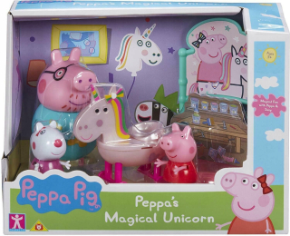 Pepa Pig - 4in1 Peppa Peppa Unicorn +3 Figurines Dad Peppy