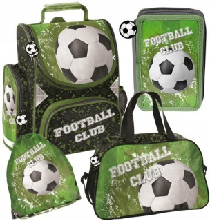 Aktovka školská taška - 4IN1 Školská vrecko ceruzka Case Bag Football Bag - Paso