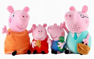 Pepa Pig - 4x Pepa Georg Mom Dad rodina Singing Polish45cm