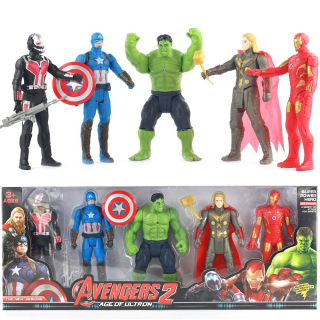 HULK - 5 postavy Avengers Hulk Iron Man LED kapitán