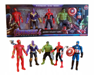 HULK - 5 Figúrky Avengers Hulk Iron Man Spiderman Svetlo