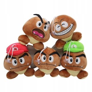Super Mario - 5ks gaštan super mario huba plyšová hračka