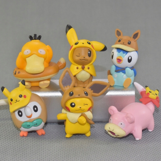 Pokémoni - 6ks Pokemon Pikachu Figúrka Psyduck Eevee Poké