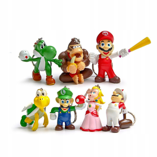 Super Mario - 7ks Super Mario bábika ozdoby Figurín Obrázok