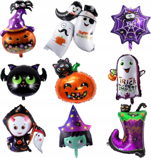 9x HALLOWEENSKÉ BALÓNY SÚPRAVA HALLOWEENSKÝCH BALÓNOV loptička PUMPKIN COVERBEB GHOST