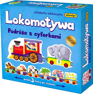 Vláčik Tomáš  - Adimago lokomotív s číslami dlhé puzzle
