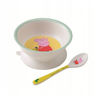 Pepa Pig - AL18 Bowl, Spoon Melamina Petit Jour Paris