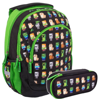 Školský batoh, taška - Astra School Bathpack 3-Chamber Minecraft + ceruzkový prípad