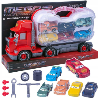 McQueen - Automatické autá TIR Laweta + 6x Nástroje Náradie Workshop