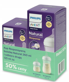 AVENT fľaša Natural Response SCY903/01 260 ml + AVENT fľaša Natural Response SCY900/01 125 ml