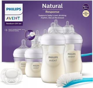 Sada fľaše PHILIPS Avent Natural SCD838/11 + látková plienka Babymam hladká biela