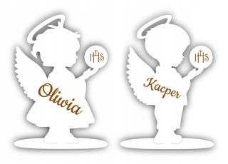 Figúrka anjela BAPTISM COMMUNION meno s gravírovaním, dievča, chlapec, 40 cm